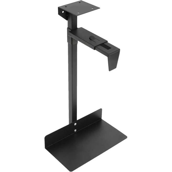 Suport PC, design compact, constructie din otel durabil, negru