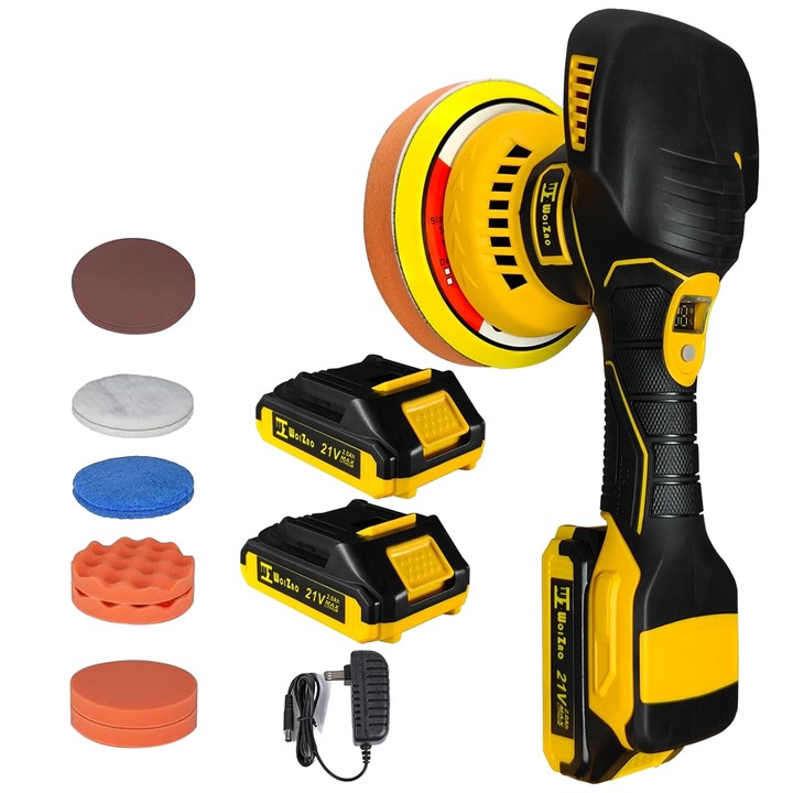 Masina de polisat cu acumulator, 6 viteze, set cu 2 acumulatori, design compact, usoara