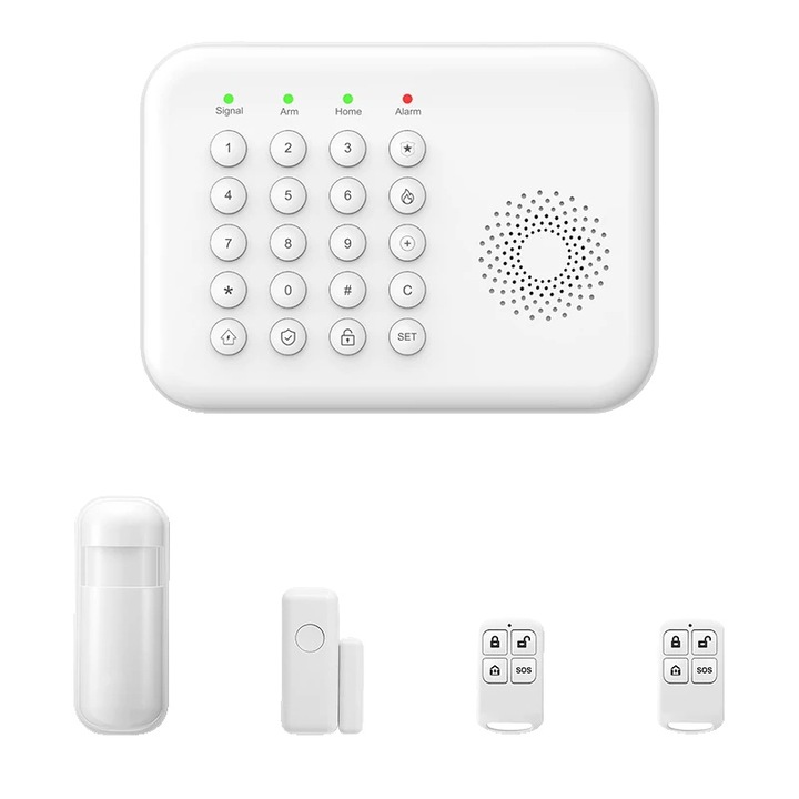 Sistem de securitate, Kit A01 4G, integrare Smart Home, control prin aplicatie mobila