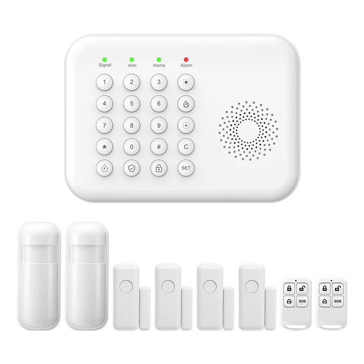 Sistem de securitate, Kit 4G A01, integrare Smart Home, control prin aplicatie mobila