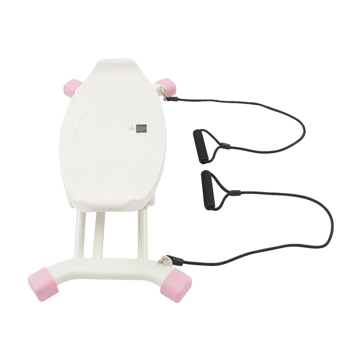 Степер с LCD дисплей, съпротивителни ленти, розов, 76.6x31.8x16.9см