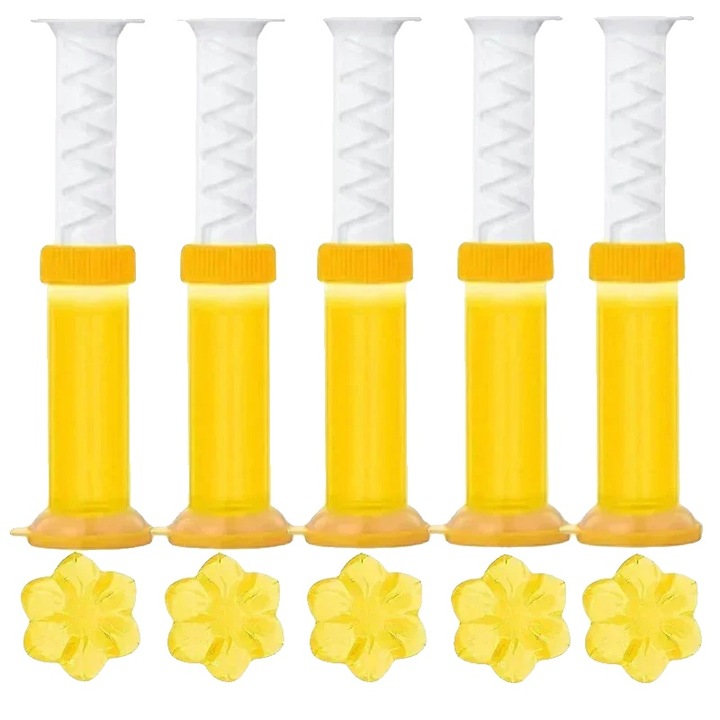 Dezinfectant toaleta gel, parfum floral, lamaie galbena, set 10 bucati