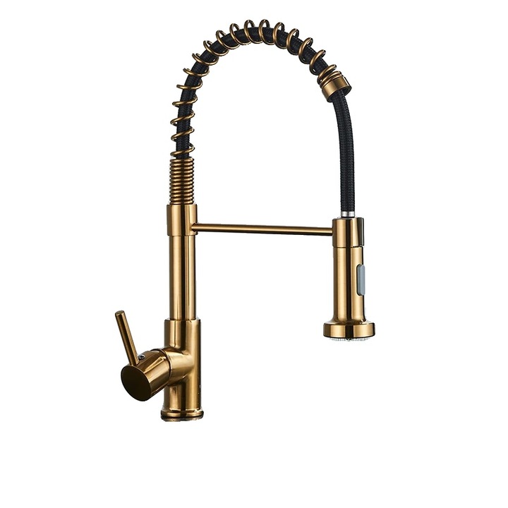 Csaptelep, 360°-ban forgatható, egykaros, szálcsiszolt arany