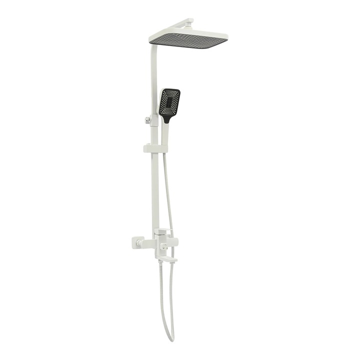 Set de dus, 360° dus superior rotativ, moduri multiple de iesire, alb, 4.92 ft