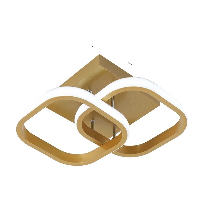Lustra moderna auriu/alb cald, design elegant, eficienta energetica, 2 surse de lumina, 85-265V
