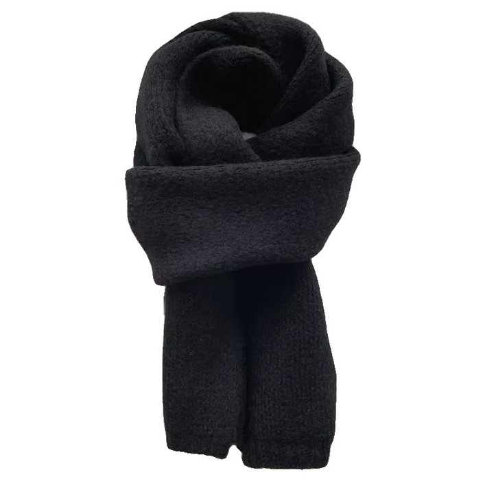 Esarfa neagra, 160cm, design versatil, material din amestec de bumbac