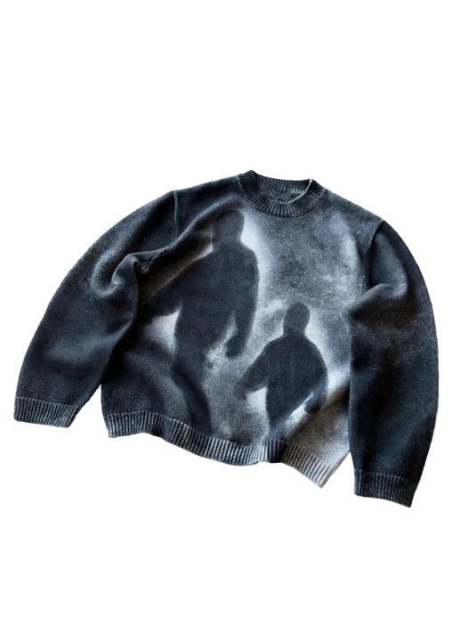 Мъжки пуловер, Найлон/Вискоза, Черен