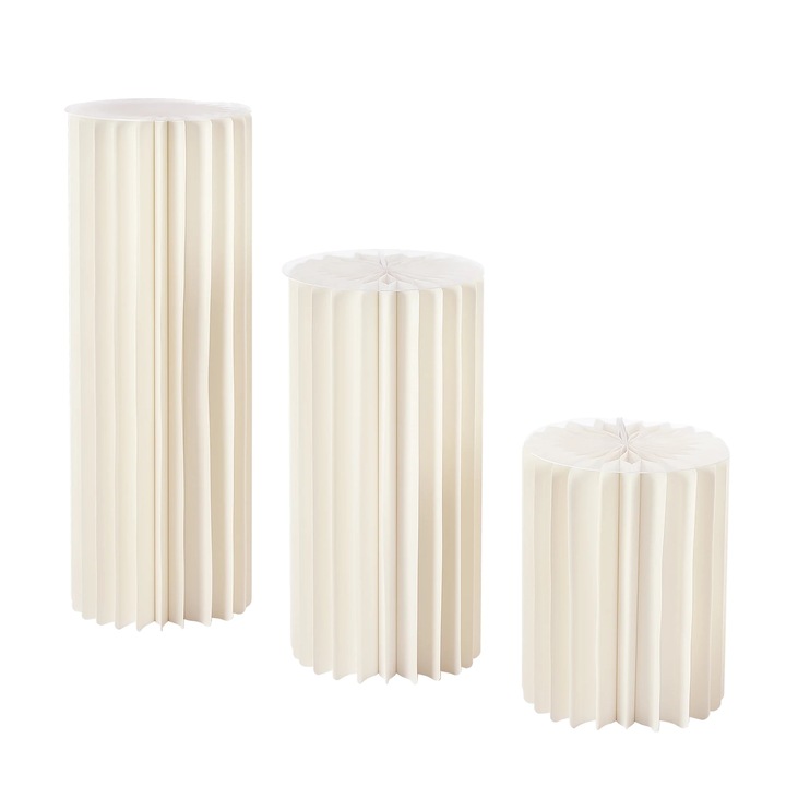 Set de vaze decorative, alb, 3 piese, constructie durabila, design elegant