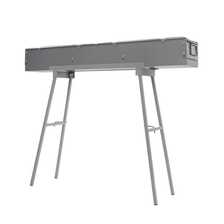 Gratar de gradina, carbune, 2 plase, gri, 100x18x13cm