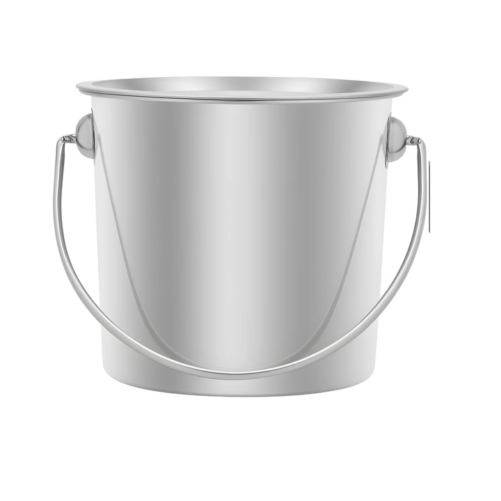 Bucket multifunctional, 6L, inox, capacitate mare, argintiu