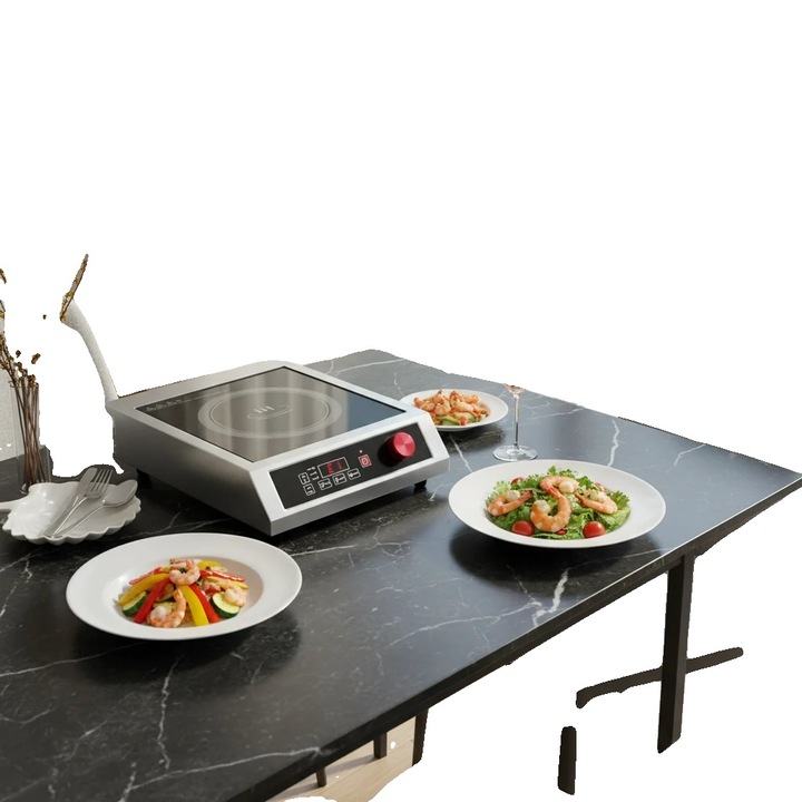 Elektromos főzőlap, 3500W, rozsdamentes acélból, méretei 43x35x9cm, maximális terhelhetőség 75kg