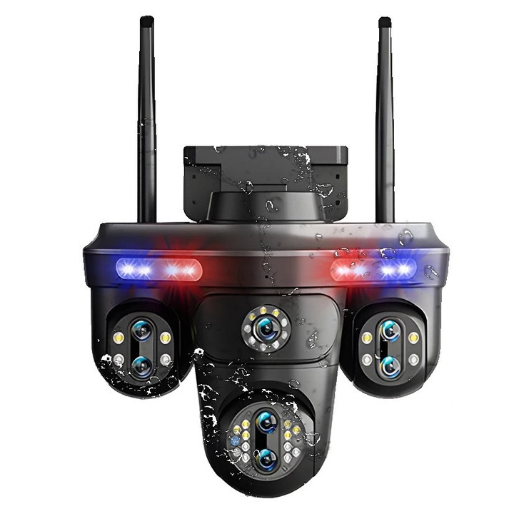 Camera de supraveghere, 35MP, 10X zoom optic, viziune nocturna color, neagra, fara card, priza EU