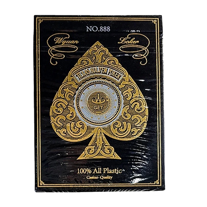 Карти за игра, златни, 58x88мм, комплект от издръжливи карти