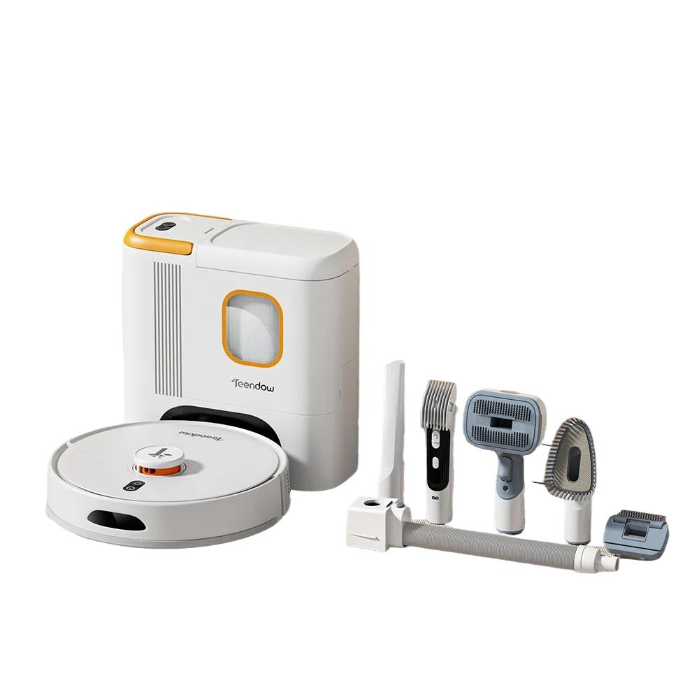 Aspirator robot Teendow D20S MAX+, putere 6000Pa, set îngrijire animale, capacitate sac 3L, navigare LiDAR