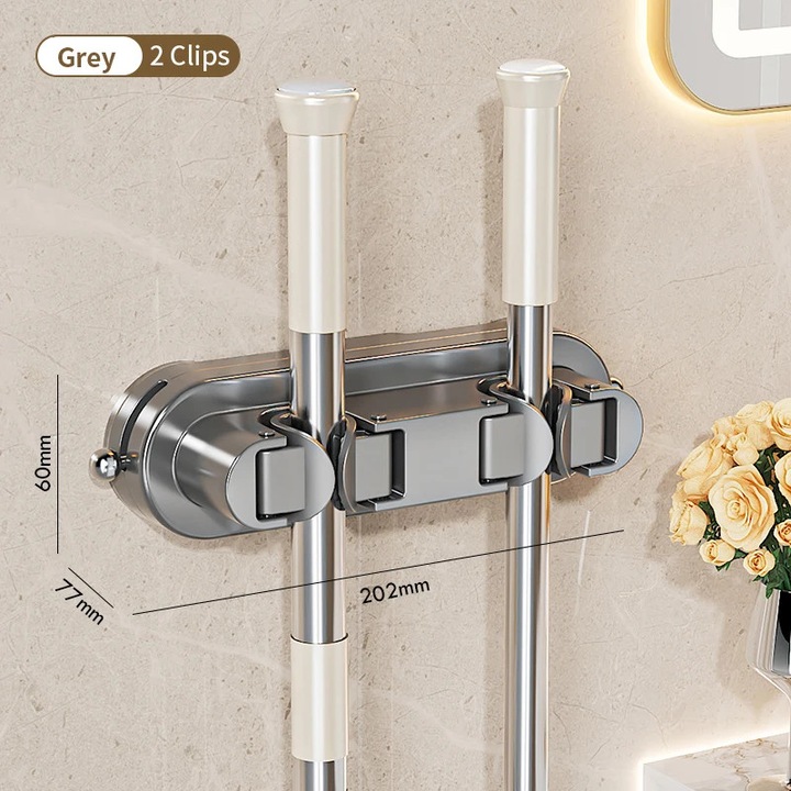 Suport pentru maturi, montat pe perete, design cu ventuze, negru