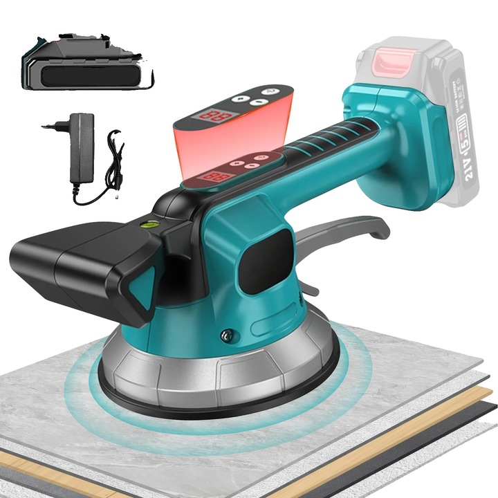 Masina de nivelare cu vibratii pentru gresie, Viteza de Vibratie 3000-17000 IPM, Ajustare Vibratie 10 Niveluri, Capacitate de Adsorbtie 200 kg