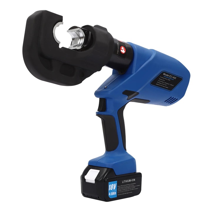 Clește hidraulic de presare Electric 18V, 12 matrițe, 16-400 mm, albastru