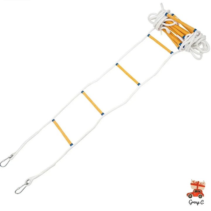 Munka létra, Sárga/Fehér, 12m, 8mm, Maximális terhelés 300 kg