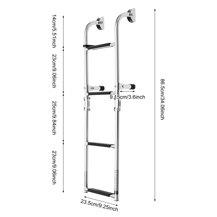 Scara de lucru pliabila, Inox, Argintiu
