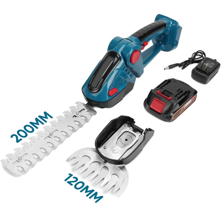 Trimmer electric pentru gard viu, eficient, cu 1 baterie, 22 inch, fara fir, design usor