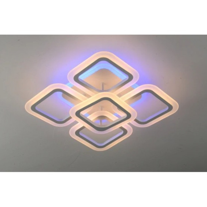 Lustra LED, Elit'S, Esn M20/4+1RGBr, telecomandă, 122W, alb, 40x40x15cm