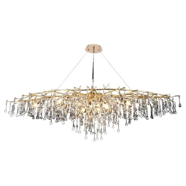 Candelabru Elit'S Verner 2, cristal, auriu, 160x75cm