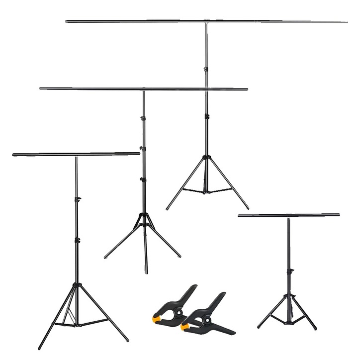 Stativ de fundal, 200x260cm, design portabil, bara transversala ajustabila, set