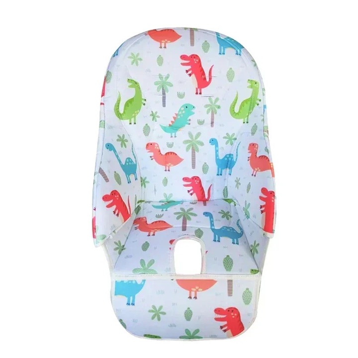 Perna pentru scaun de masa bebe, design dinozaur, material sintetic, usor de curatat, multicolor