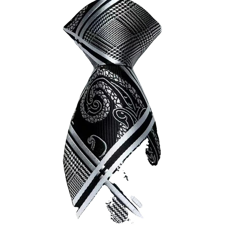 Set cravata si batista, material poliester, design elegant, 146x8cm, 25x25cm