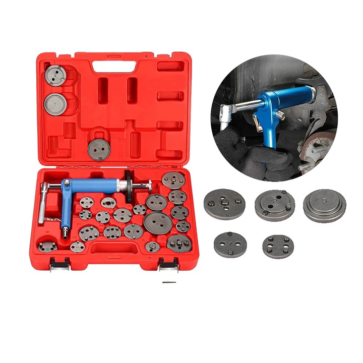 Set scule pentru ajustarea etrierelor de frana, 23 piese, otel carbon, dimensiuni 16x12x4 inchi, utilizare versatila pentru diverse vehicule