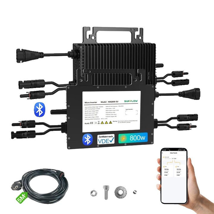 Micro Invertor, MPPT Dublu, Design Rezistent la Intemperii, NBQ800-EU, 800w, 16-60V