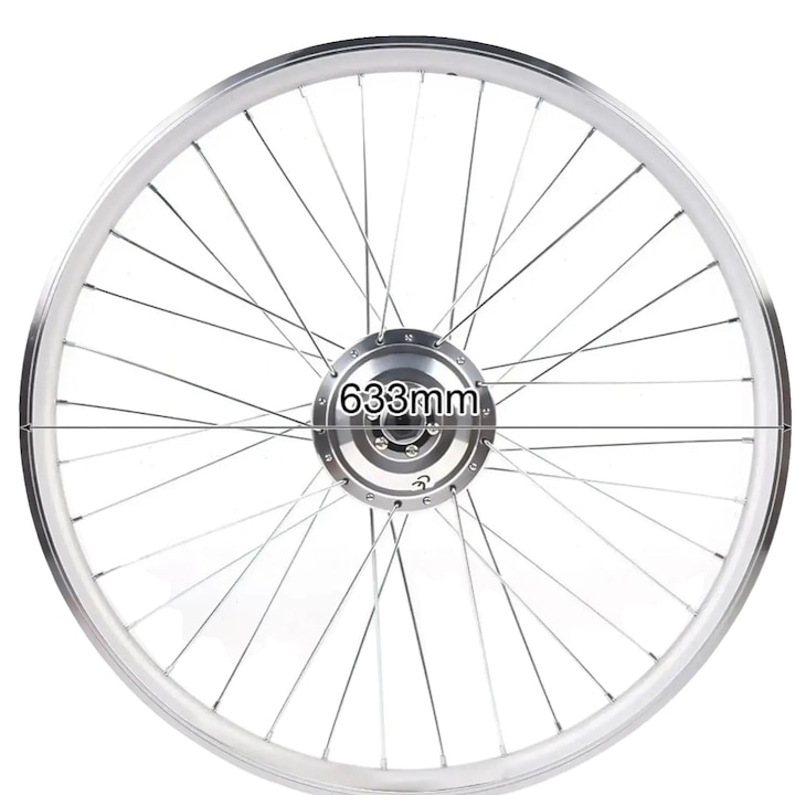 Kit de conversie Ebike, motor 36V, display LCD inclus, argintiu, 350W, 28Nm