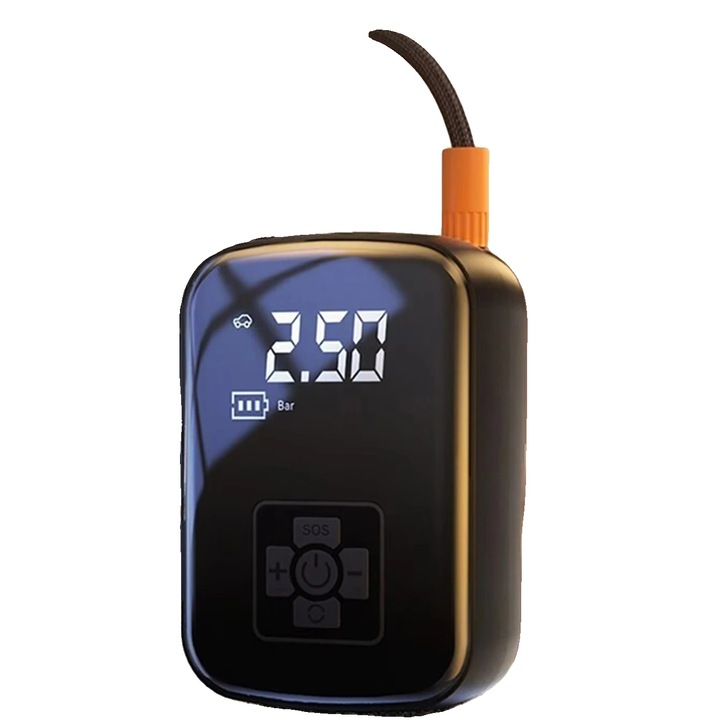 Pompa de umflat, operare wireless, umflare rapida, alb, dimensiuni compacte