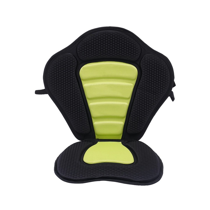 Scaun de caiac, cu perne, design antiderapant, negru, set cu geanta de depozitare