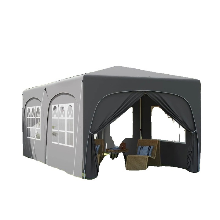 Pavilion pliabil, 597x300x270cm, protectie UV 98%, ajustabil in inaltime, pentru 12-18 persoane