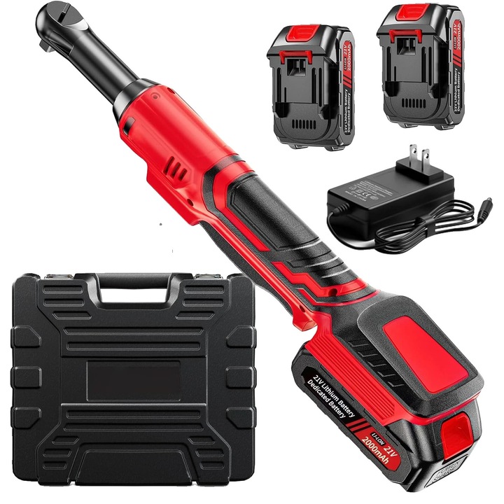 Cheie electrica fara fir, design cu gat lung, sistem cu 2 baterii, 80Nm, 400 RPM