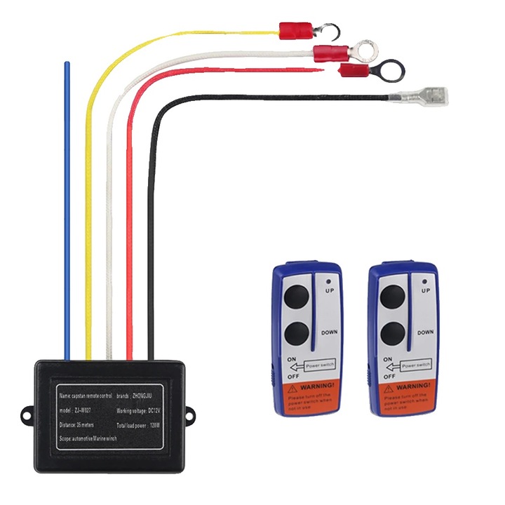 Kit contactor cu telecomanda wireless, 12V/24V, 6.2x7.7x8cm