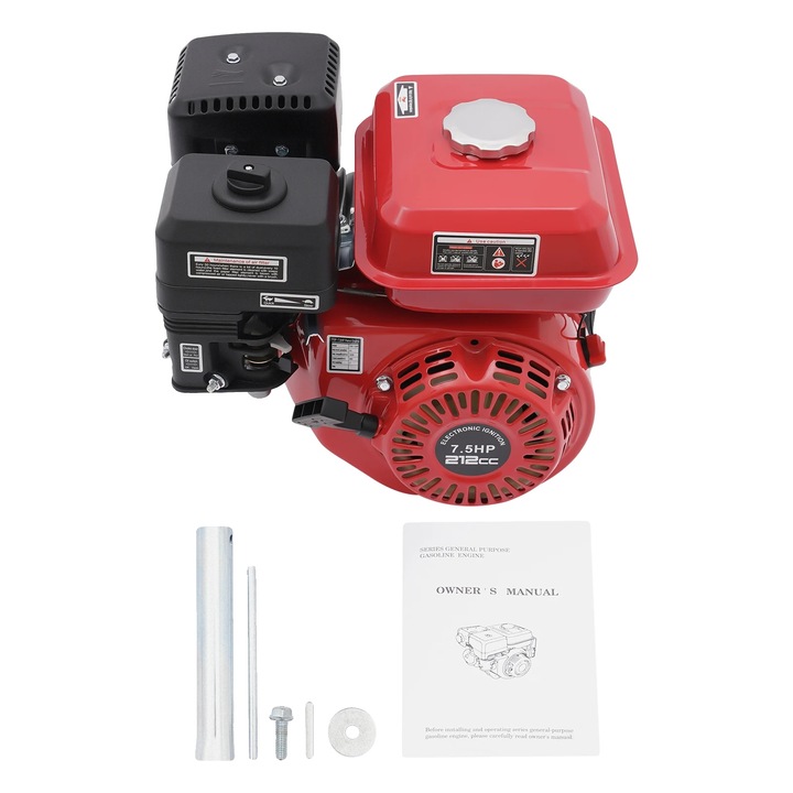 Motor 4 timpi, 5 CP, sistem de racire cu ventilator, 212cc, 3600 RPM, 3.6L