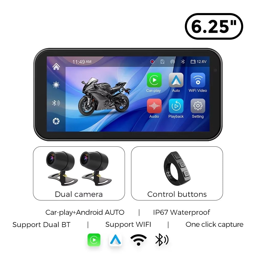 GPS pentru motocicleta, design impermeabil, conectivitate wireless