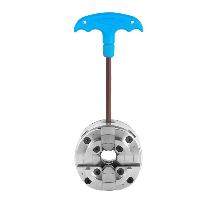 Mandrin auto-centrant, design din otel durabil, usor, argintiu