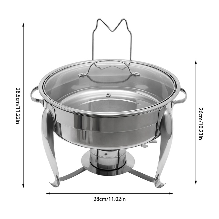 Гастронорм тава, инокс, капацитет 6л, светлосив, 28x26см