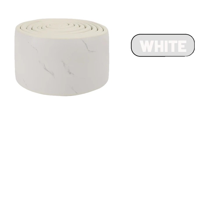 Banda de protectie pentru pereti, plinta 3D, alb, 2 role, 8x1x200cm