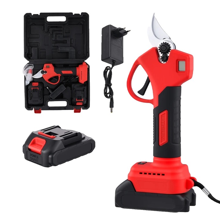 Градинска ножица, 21V, безжичен дизайн, тегло 1.2 кг, капацитет на рязане 25 мм