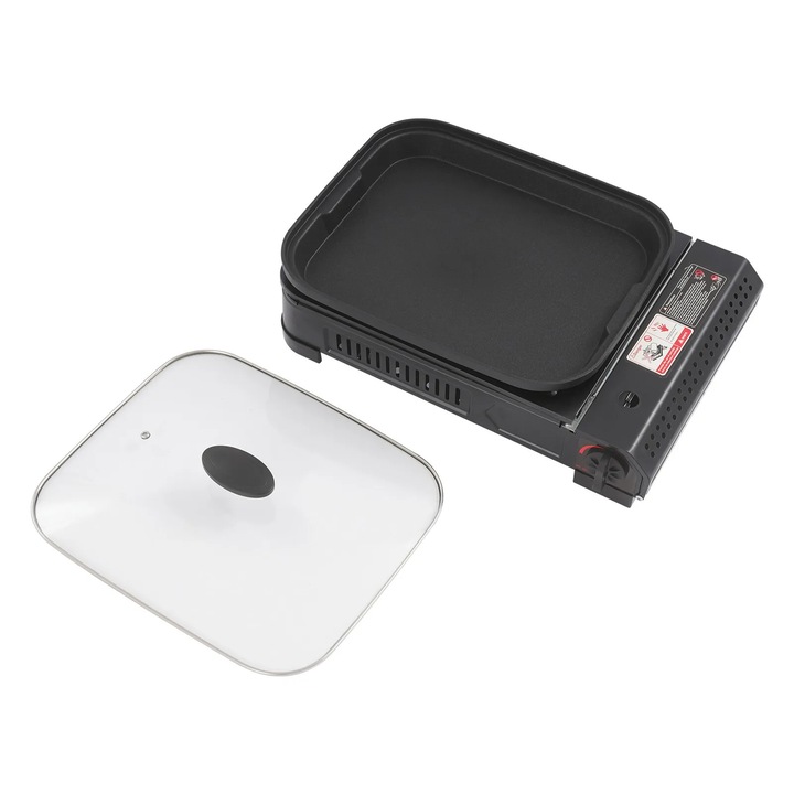 Газов грил, преносим, топлинна мощност 2.1KW, черен