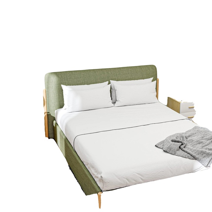 Noptiere, 40x40x50 cm, 2 sertare, finisaj stejar