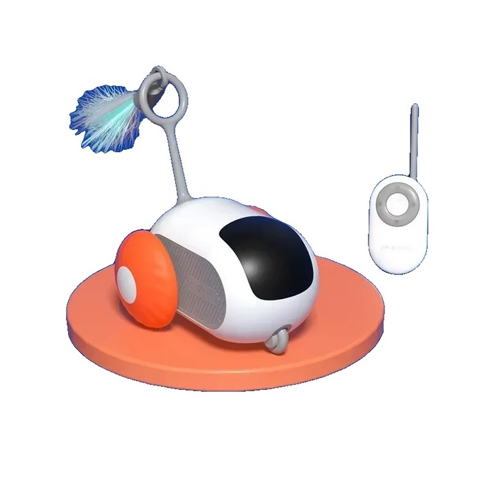 Interaktív macskaautó, kettős vezérlés, akadálykerülés, narancssárga, 25 cm