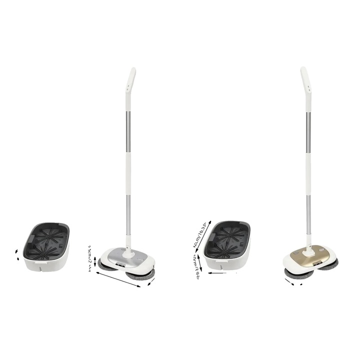 Mop electric fara fir, cap flexibil, alb, 400ml, 100 minute autonomie