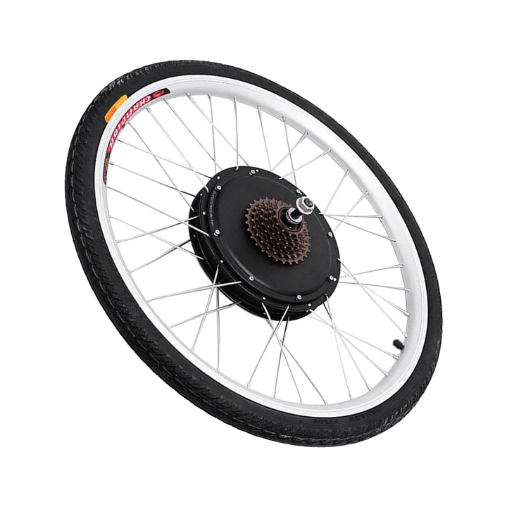 Kit de conversie bicicleta electrica, motor fara perii, instalare usoara, negru