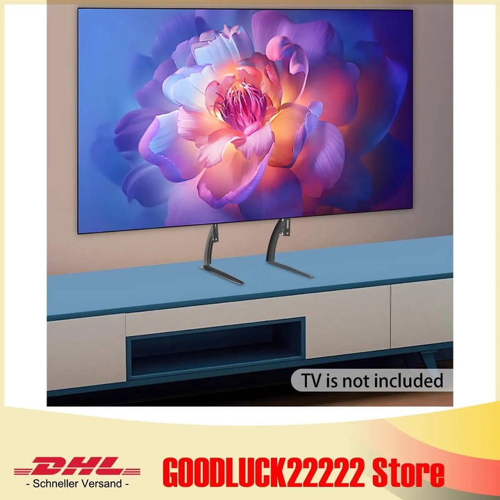 Suport TV, Stand de masa pentru televizor, Compatibil 81–178 cm, Reglabil pe inaltime, Baza stabila, Montaj usor, Negru