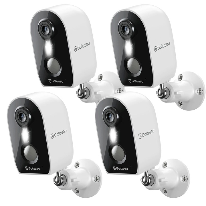 Комплект камери за наблюдение, 3 MP, безжични, водоустойчиви, 4 броя